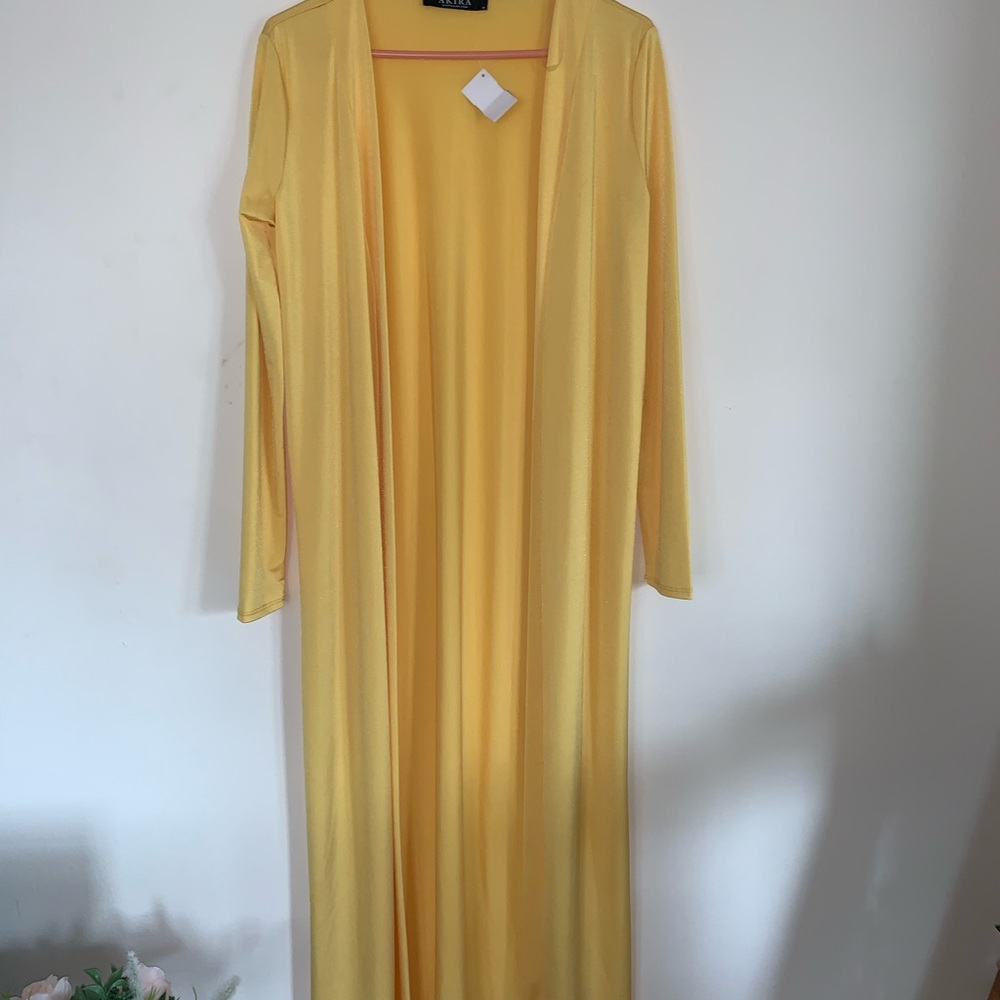Yellow spandex cardigan